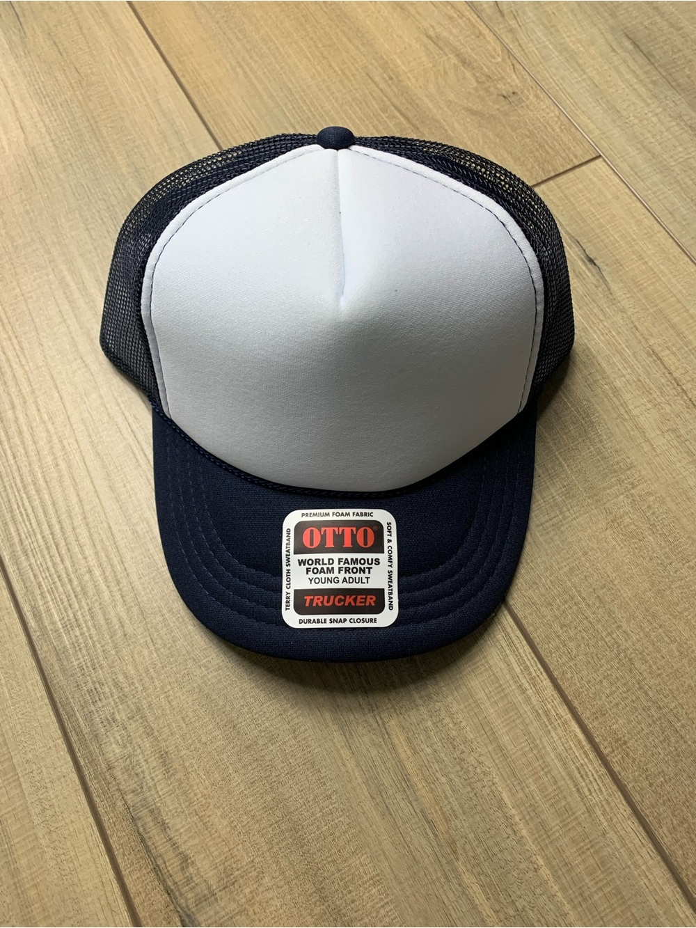 *New* White and Navy Trucker Hat